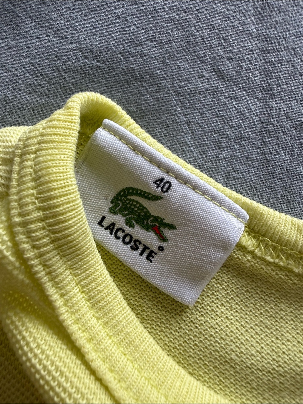 Vintage Lacoste Acid Green Cropped Tank Top Size 40 - small - Picture 3 of 6